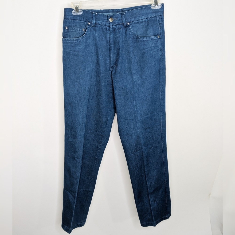Battaglia Mens 31/32 Blue Cotton Pants Italian